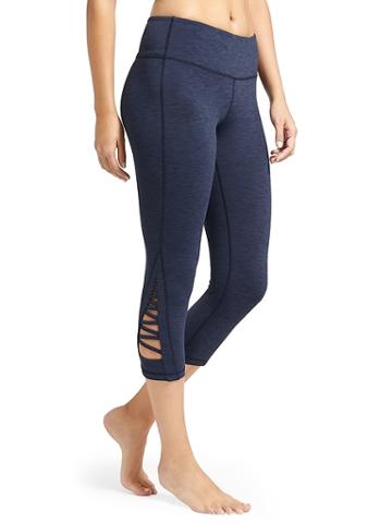 Athleta Womens Spacedye Criss Cross Chaturanga Capri Navy Size S