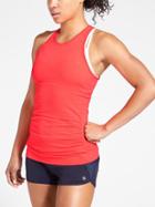 Athleta Womens Finish Fast Textured Tank Size L - Red It Neon