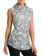 Athleta Womens Inspire Vest Size 1x Plus - Cobblestone Grey Print