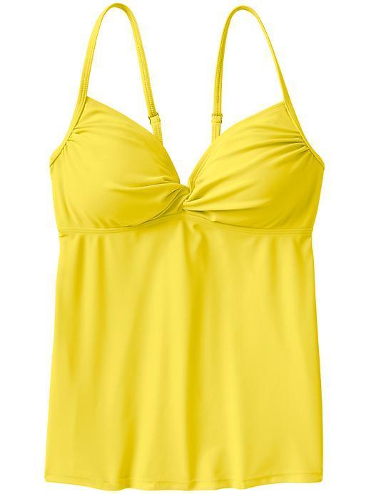 Athleta Womens Knot Front Tankini Size M Tall - Aloha Yellow