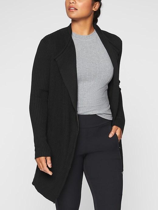 Athleta Womens Sentinel Sweater Coat Black Size M