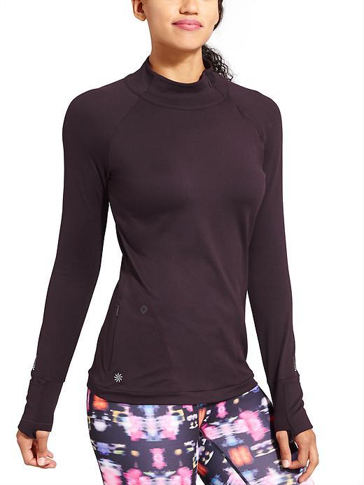 Athleta Womens Superluxe Half Zip Size L - Wild Raisin