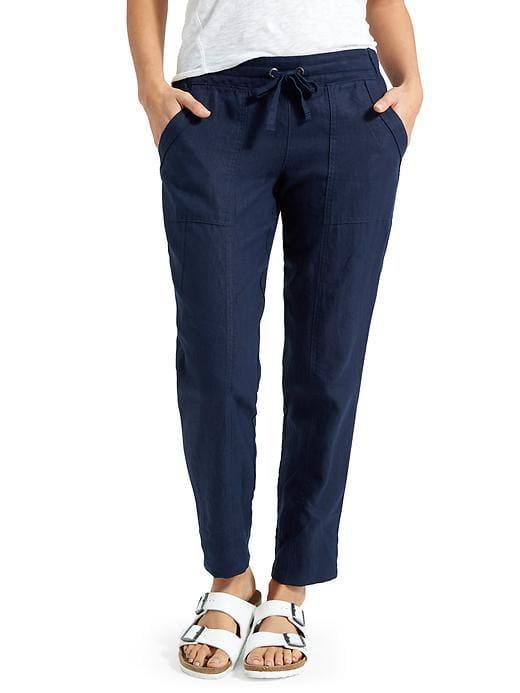 Athleta Womens Linen Ankle Pant Navy Size 6