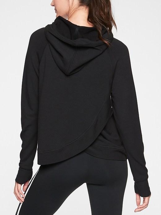 Athleta Womens Criss Cross Back Hoodie Sweatshirt Black Size Xs