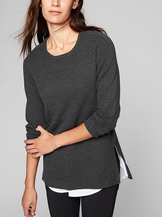 Athleta Womens Thermal Honeycomb Sweater Charcoal Size Xxs