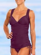 Solid Shirred Bra Cup One Piece/dress
