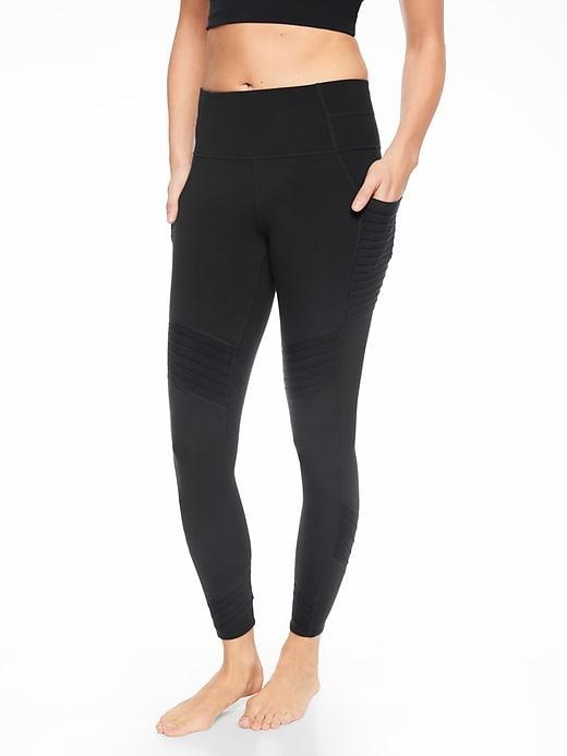 Athleta Womens Stash Pocket Moto Tight Black Size Xs