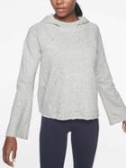 Athleta Womens French Terry Pique Hoodie Light Grey Heather Size Xs