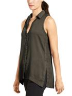 Athleta Womens Button Down Tank Size L - Ancient Forest