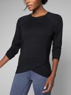 Athleta Womens Criss Cross Sweatshirt Black Size Xl