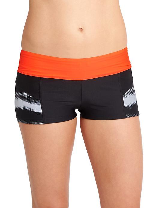 Athleta Womens Streamline Swim Short Size L - Black Print