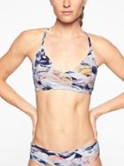 Athleta Womens Vivid Smocked Bikini Top Dress Blue Size 32b/c