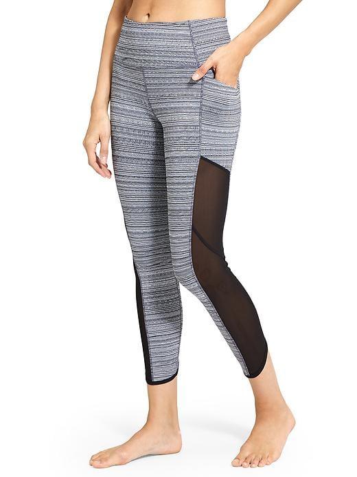 Athleta Womens High Rise Jacquard Chaturanga To Town Capri Black/white Size M