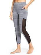 Athleta Womens High Rise Jacquard Chaturanga To Town Capri Black/white Size M
