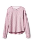 Athleta Criss Cross Back Sweatshirt Size L/12 - Budding Lilac Heather