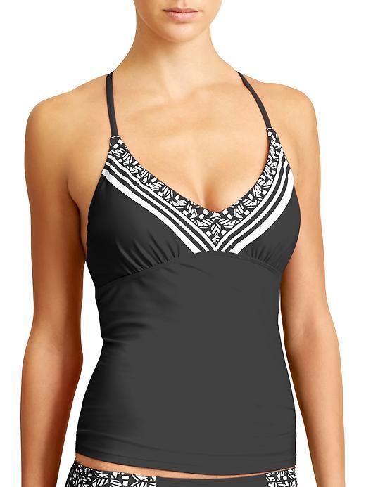 Athleta Womens Encinitas Tankini Size 32b/c Tall - Black Border