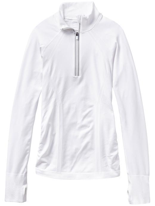 Athleta Womens Fastest Track Half Zip Size L - White