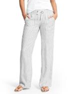 Athleta Womens Herringbone Stripe Linen Pant Size 0 - White/grey