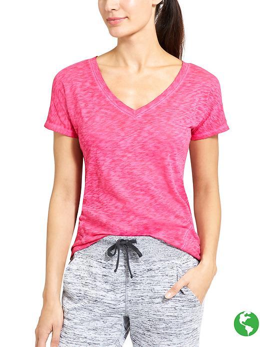 Athleta Womens Eco Wash Daily Tee 2.0 Size M - Fuchsia Leaders