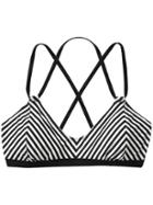 Athleta Womens Stripe Avila Bikini Size L - Black Stripe