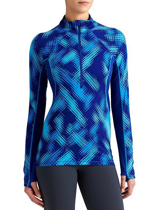 Athleta Womens Printed Superluxe Half Zip Size 1x Plus - Sapphire