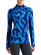 Athleta Womens Printed Superluxe Half Zip Size 1x Plus - Sapphire