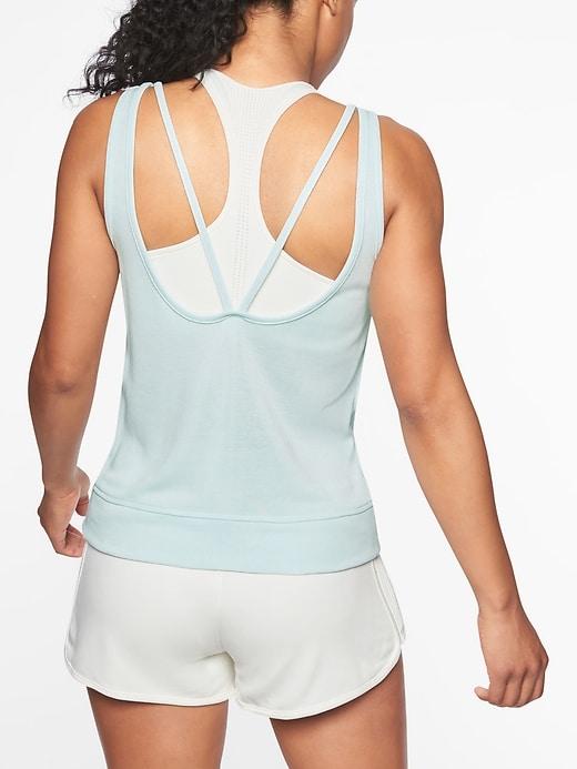 Athleta Womens Serenity V-back Tank Rain Drop Blue Size M