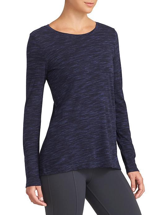 Athleta Womens Transcend Top Size L Tall - Navy Rain Touch