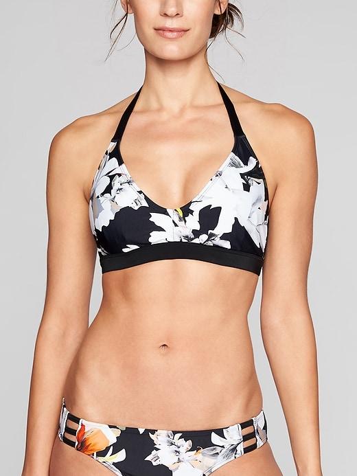 Athleta Womens Polynesia Halter Bikini Top Black Size 40d/dd