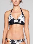 Athleta Womens Polynesia Halter Bikini Top Black Size 40d/dd