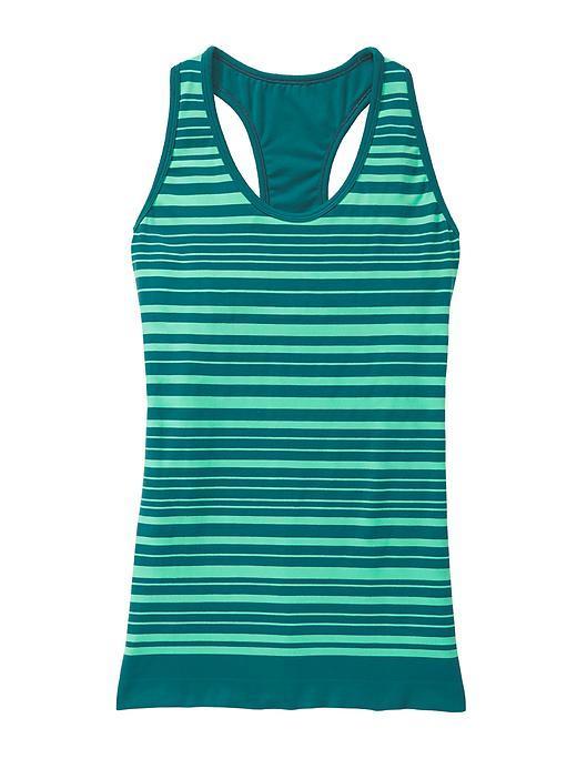 Athleta Neon Stripe Racerback Tank - Deep Turquoise/mint Green Daytona Stripe