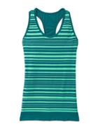 Athleta Neon Stripe Racerback Tank - Deep Turquoise/mint Green Daytona Stripe