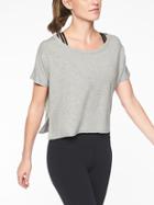 Athleta Womens Unwind Crop Sweatshirt Grey Heather Size S