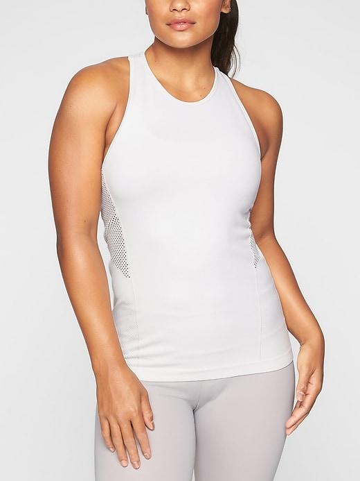 Athleta Womens Caliber Tank Bright White/ Grey Size Xs