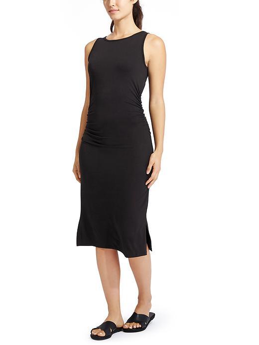 Athleta Womens Tank Middy Dress Size L - Black