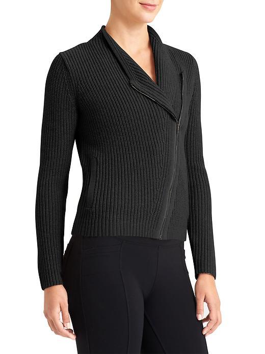 Athleta Womens Merino Stowe Cardigan Size L - Black