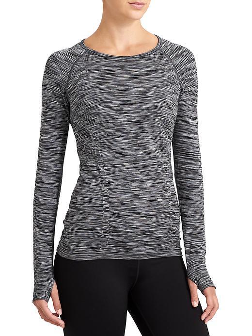 Athleta Womens Fastest Track Top Space Dye Size L - Black Space Dye