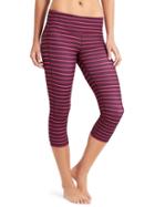 Athleta Womens Stripes Chaturanga Capri Size L Tall - Chianti/jazzy Purple