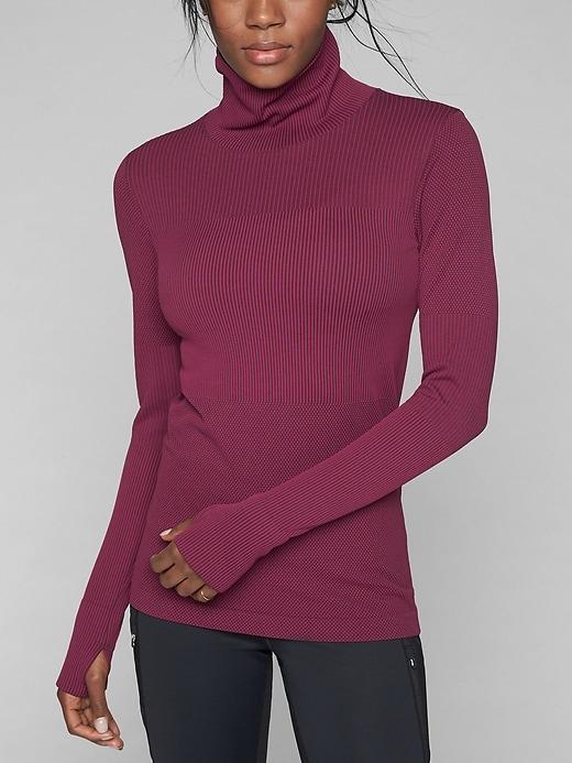 Athleta Womens Flurry Base Layer Turtleneck Chilled Sangria Size Xs