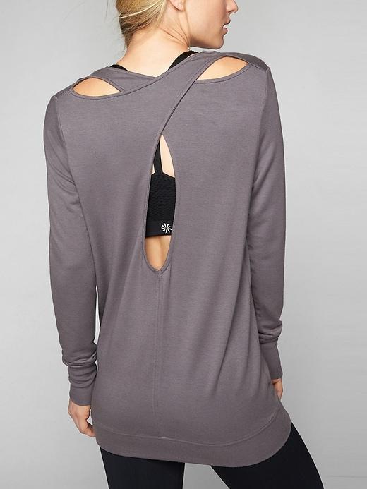 Athleta Womens Coaster Go-to Sweatshirt Silver Bells Size L
