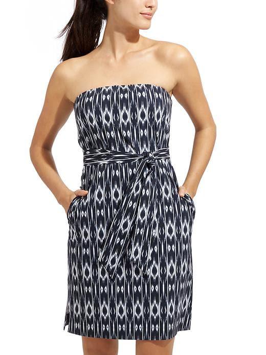 Athleta Womens Ikat Strapless Anywhere Dress Navy Size 16