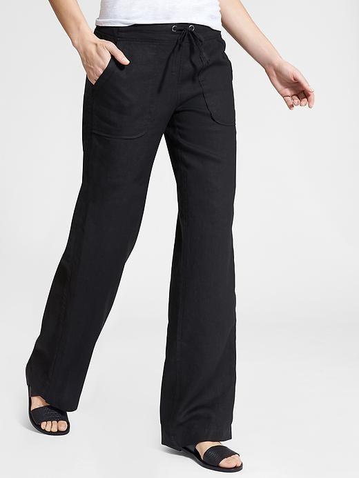 Athleta Womens Linen Pant Size 10 - Black