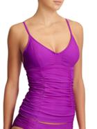 Athleta Womens Smocked Tankini Size 32b/c - Jazzy Purple