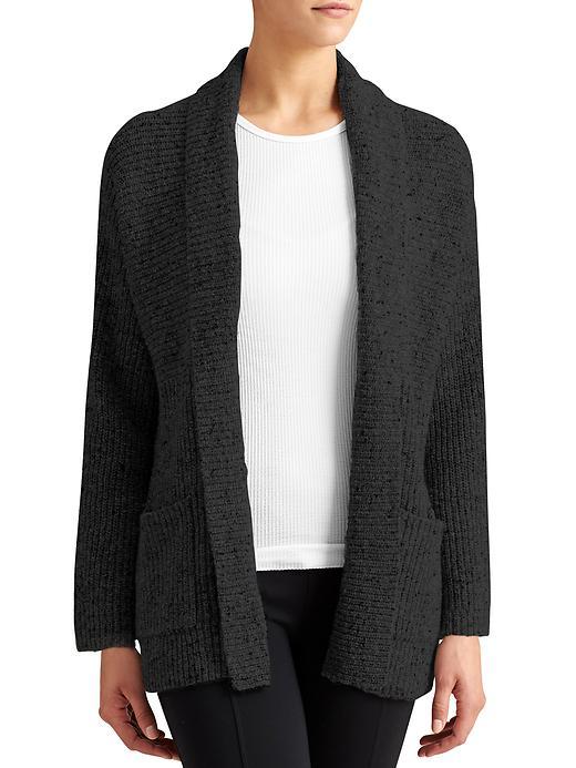 Athleta Womens Passage Sweater Cardigan Size L - Black Donegal