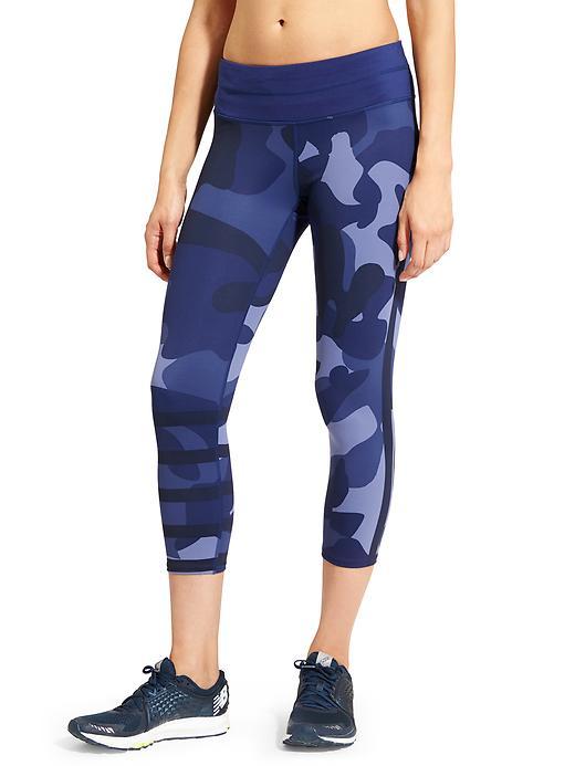 Athleta Womens Camo Sonar Capri Size L - Navy