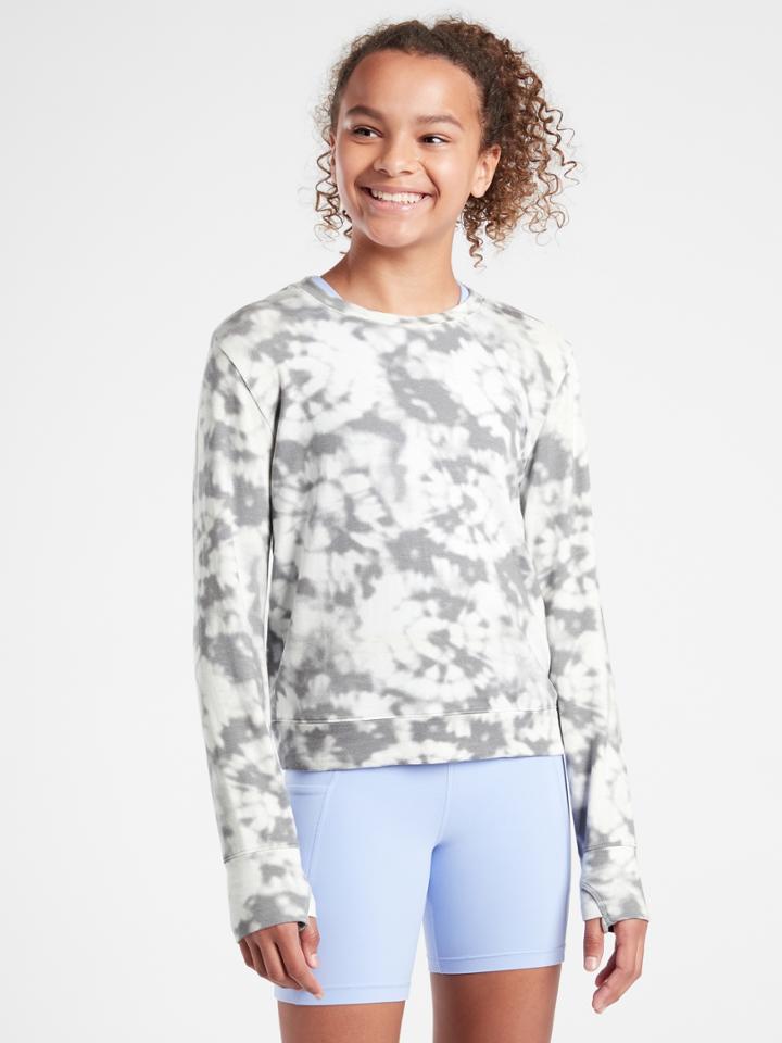 Athleta Girl Rest Day Printed Crewneck Sweatshirt