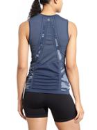 Athleta Womens Camo Fastest Track Muscle Tank Size L - Iron Blue