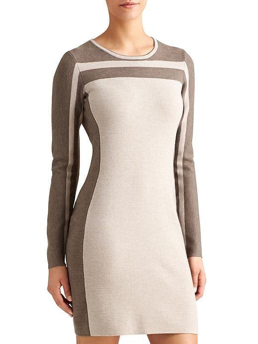 Athleta Womens Boreal Sweater Dress Foxtail Taupe Heather Size Xl