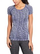Athleta Womens Space Block Fastest Track Tee Size L - Navy Space Dye