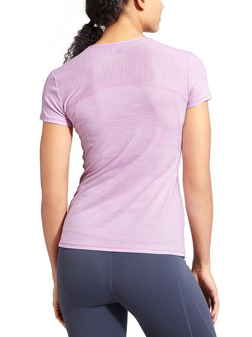 Athleta Womens Shadow Stripe Chi Tee Size 2x Plus - Gauzy Lilac